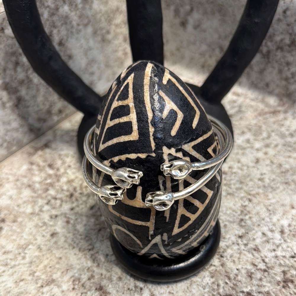 African Silver Bangle Bracelet